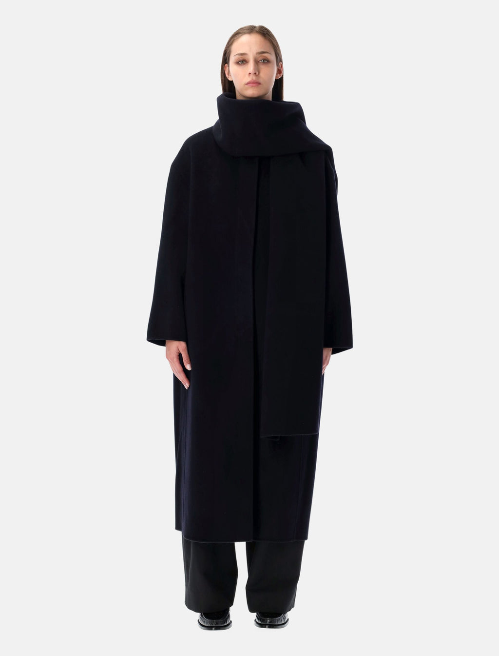Soeur Finn long coat in navy blue