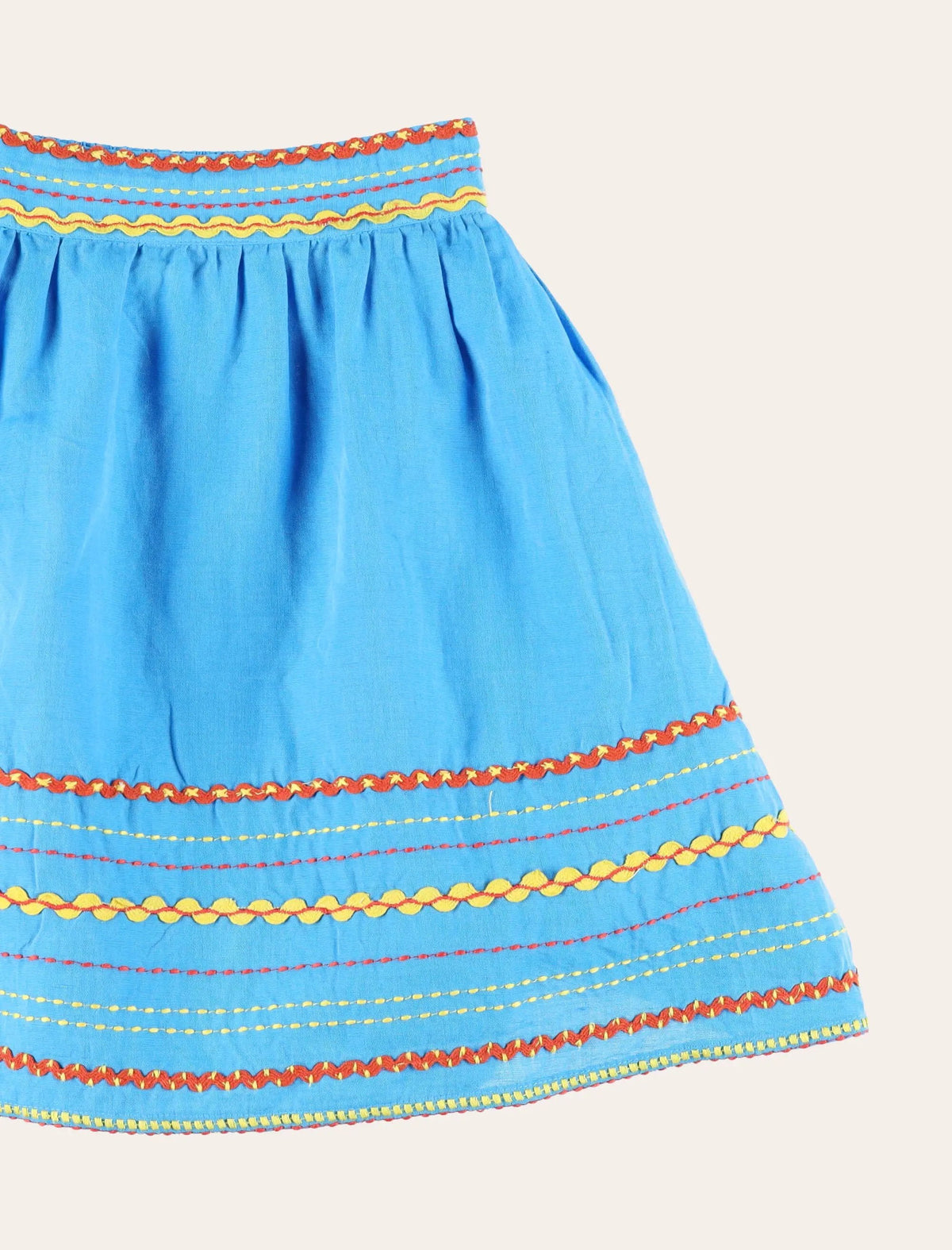Stella McCartney Kids embroidered linen-cotton skirt