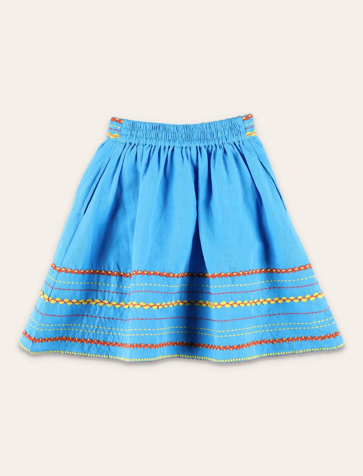 Stella McCartney Kids embroidered linen-cotton skirt