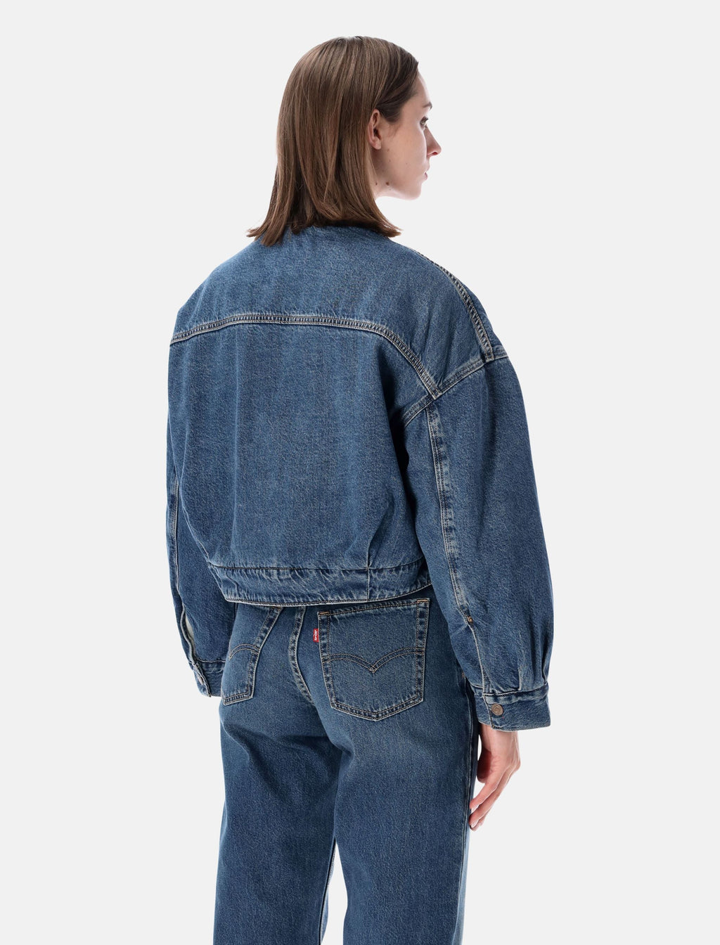Levi's collarless sherpa trucker jacket