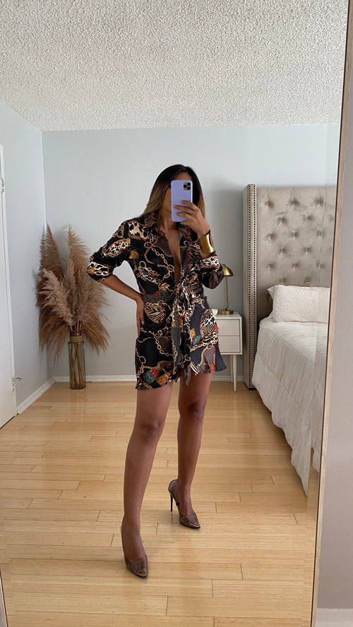Butter Satin Printed Dress
