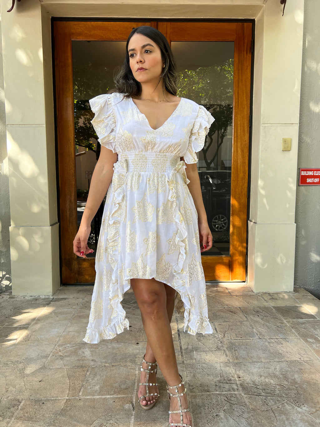 Dress Gold Print
