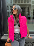 Waist banding down vest