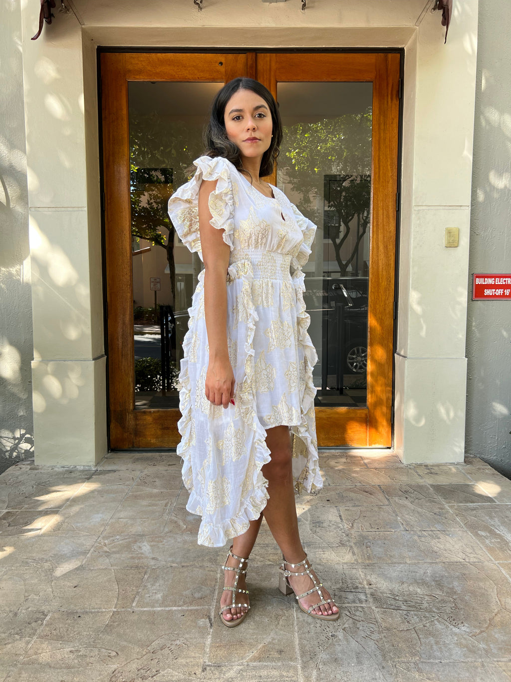Dress Gold Print