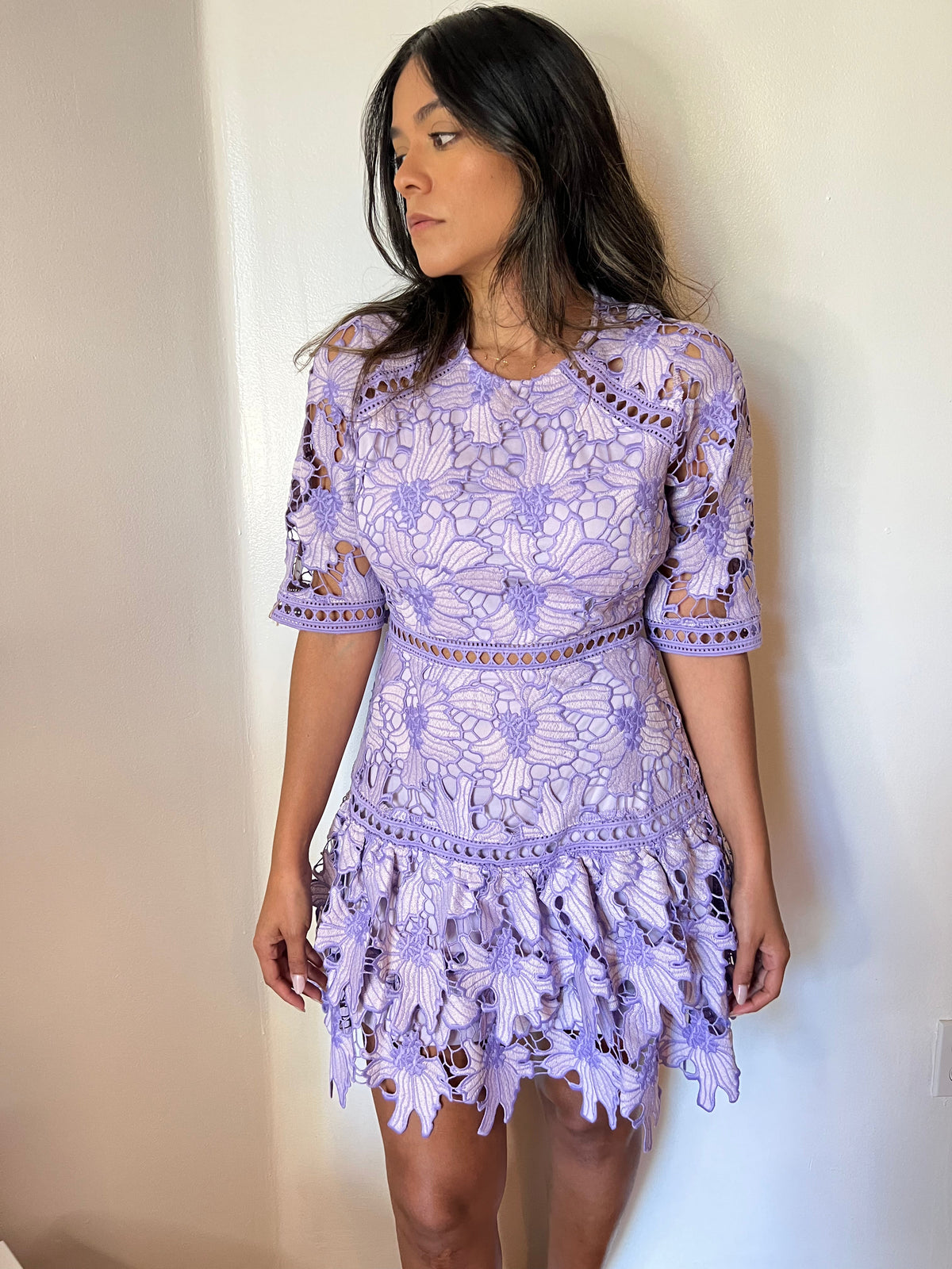 Lace tiered dress