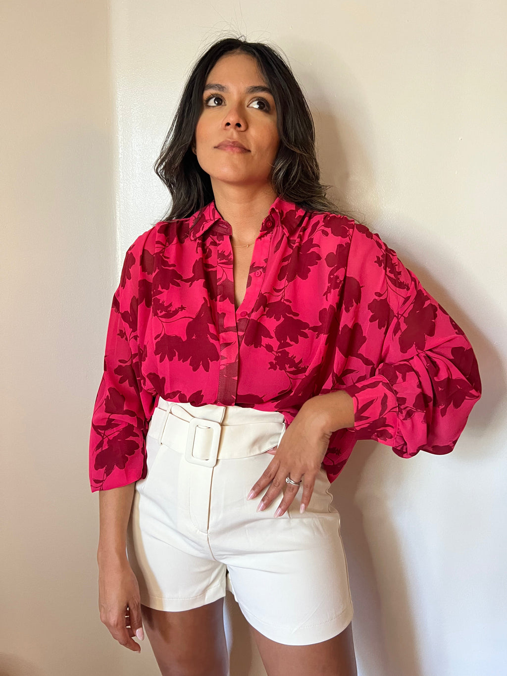 Garden Flower Chiffon Blouse