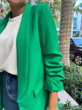 3/4 Ruched Sleeve Blazer