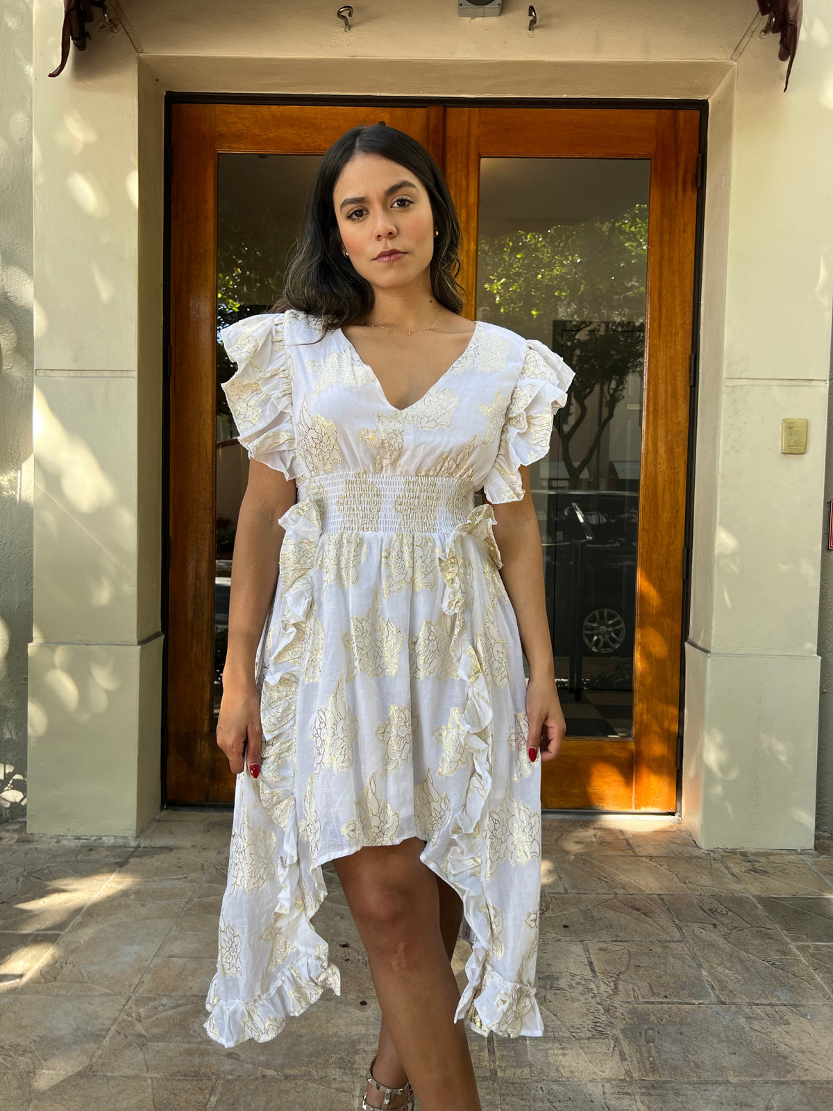 Dress Gold Print