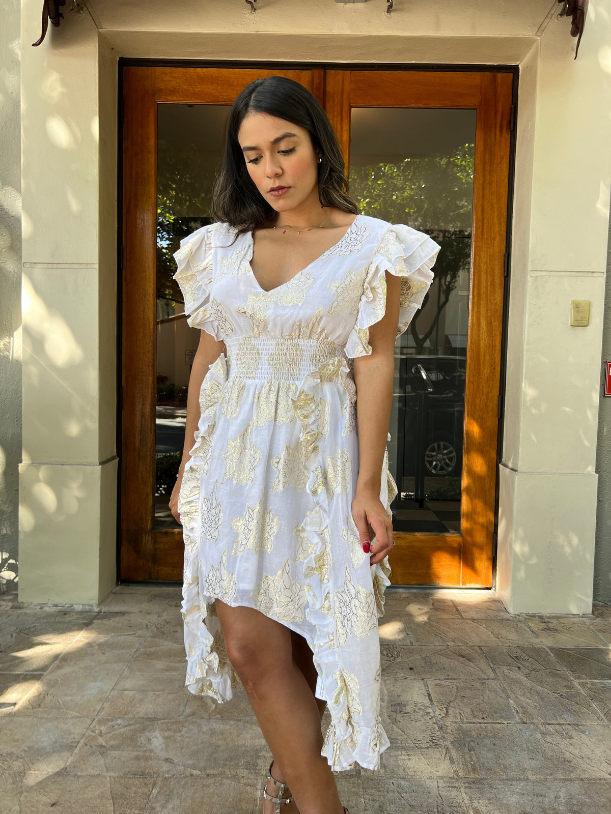 Dress Gold Print