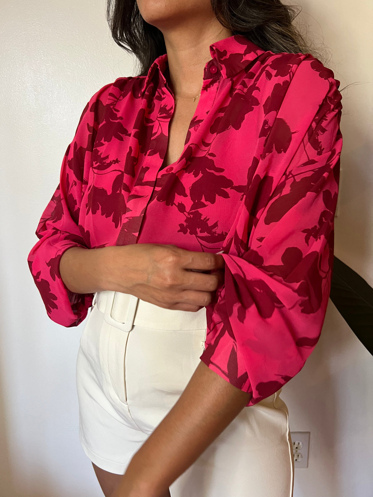 Garden Flower Chiffon Blouse